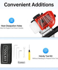52cc Gas Powered Post Hole Digger 2HP Workhorse Heavy Duty Earth Auger engine heat dissipation holes and tool kit