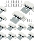 12 Pieces Cabinet Door Magnets Catch Magnetic Door Catch for Easy Closure, white latches with screws and steel strike plates