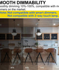 Super Bright 150 Watt Equivalent LED Bulb With 2600 Lumens, Daylight 5000K dimmability stages in modern kitchen