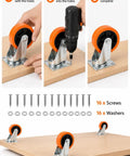 Installation of Badass Heavy Duty Four Inch Caster Wheels Set Of Four Rolling Smooth On Resilient Polyurethane Tires.