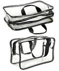 6 Pack Large Clear Toy Storage Bags With Double Zippers Travel Organizer Pouch Waterproof PVC With Handles