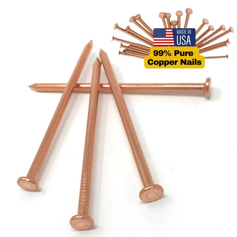 Pure Copper 3.5 Inch Nail Spikes 22 Pack Heavy Duty Tree Stump Root Removal Eco Friendly Chemical Free USA Made Durable Spikes for Landscaping and Gardening