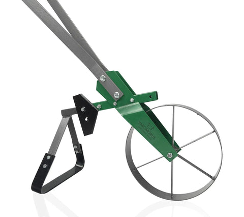 High Wheel Garden Cultivator With Self Cleaning Steel Wheel Hoe And Modular Plow For Gardening, Heavy Duty Steel Construction