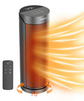 Portable Space Heater With Remote Control, 17 Inch 1500W PTC Ceramic Heater, 70 Degree Oscillation, Quiet Fast Heating