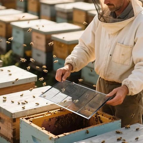 Beekeeper using Heavy Duty Metal Queen Excluder For 10 Frame Beehives Galvanized Rustproof Beekeeping Tool with Precise 4mm Spacing
