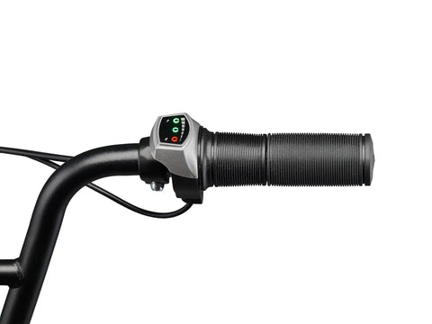 Hurricane Compact Electric Bike With 30 Mile Range, 400W Peak Motor, Mechanical Disc Brakes, 14 Inch Wheels, Ages 13 Plus, Black, Ready To Roll For Fun City Cruising And Quick Commutes handlebar grip and throttle control