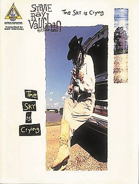 The Sky Is Crying Guitar Recorded Versions Songbook For Electric Guitar Tabs, 80 Pages, cover with Stevie Ray Vaughan.