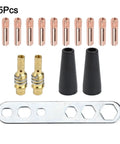 MIG Torch Consumable Kit For 15AK And MB15 With 0.8mm Copper Contact Tips 14AK Flux Core Gasless Nozzles Holders And Wrench