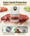 Handheld Food Vacuum Sealer Cordless Compact Sealer With 30 Reusable Bags Keeps Food Fresher Longer Quickly Removes Air over raw meat