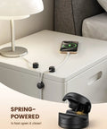 Go To Rotatable Cord Organizer 360 Degree Cable Clips Adhesive Wire Holder for desk with USB cables attached.