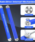 Heavy Duty Offset Extension Wrench Set Featuring Chain Drive Mechanism And Zero Degree Swing Arc, showing details of internal mechanism.