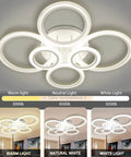 Modern LED Ceiling Light With Adjustable Tri-Color 3000K 4000K 6500K, Remote Control, Ultra Bright 4800 Lumens, flush-mount design