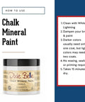 Cotton Chalk Finish Furniture Paint 16oz Matte White Chalk Mineral DIY for Wood Metal Plastic Glass Concrete with use instructions