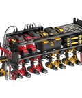 Power Tool Organizer Wall Mount With Built In Charging Station, 8 Outlet Power Strip, 3 USB PD Ports, 6 Ft Cord, Heavy Duty Storage Rack
