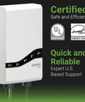 Pro Level 2 EV Charger With PowerSmart 48 Amp Fast Home Charging Hardwire Setup J1772 Connector 240V Electric Vehicle Charging Station 25 Foot Cable For Home Use, UL and Energy Star certified, wall-mounted unit.