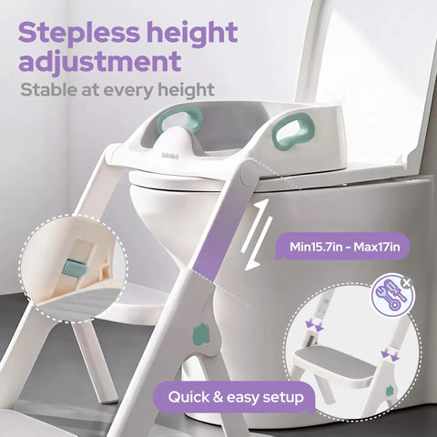Heavy Duty Potty Training Seat And Step Stool For Toddlers Features Rock Solid Anti Slip Grip Extended Splash Guard Easy Foldable Frame Hassle Free Setup Smooth Transition To Regular Toilets