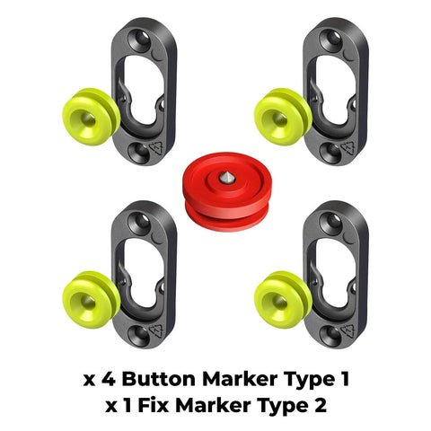 90 Degree Panel Connector Button Fix Type 1 With Flush Bracket Marker Guide Kit Nylon Fasteners in black and yellow, ideal for assembly.