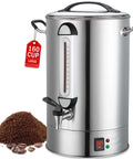 Heavy Duty 24L Commercial Coffee Urn With Quick Brew Dispenser For Catering And Events, 160 Cup Capacity Stainless Steel