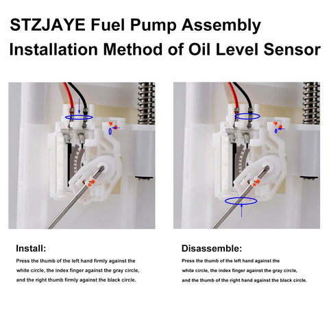 Electric Fuel Pump Module Assembly With Sending Unit For Toyota Camry 2007-2011 installation guide showing oil level sensor install and disassemble steps.