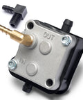 Beefed Up Fuel Pump For Outboard 2 Stroke Marine Engine Replacement Compatible With 30 40 45 55 65 75 80 90 100 125 150 175 200 250 300 HP Performance Ready Part showing connectors and fittings detail.