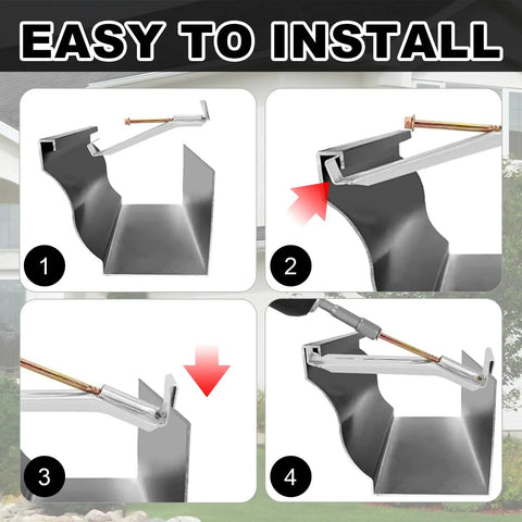 Installation steps for 25 Pack 5 Inch Pre Assembled Aluminum Gutter Hangers With Pre Inserted Screws Quick Screw Clips Hidden Bracket For Sagging Rain Gutters Hex Drill Bit Included