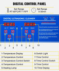 Digital control panel of Compact 3 Liter Ultrasonic Cleaner Machine For Jewelry Glasses Tools And Dishes With Eco Friendly Sound Wave Technology Delivers Straight Up Hella Spotless Results Daily.