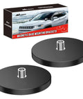 2 Piece Magnetic Base LED Light Bar Mounting Brackets With Rubber Coated Sucker Holders For Bottom Mounts On Hood Or A Pillar