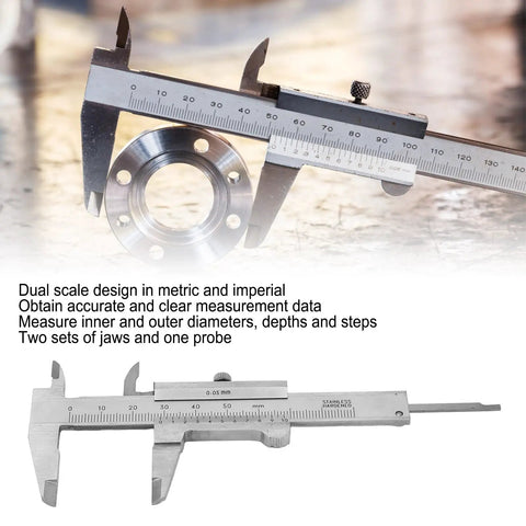 Vernier Caliper 3 Inch Stainless Steel Measuring Tool 0 To 50mm Manual Caliper With Storage Bag For Mechanical Work