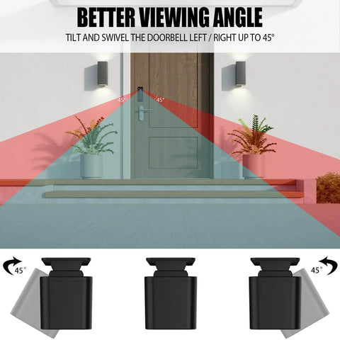 Anti Theft Angle Mount For Blink Video Doorbell 2025 2nd Gen Adjustable 45 Degree Wall Bracket with Weatherproof Cover