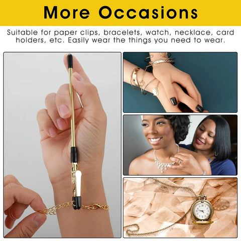 Three Pack Bracelet Clasp Helper Tools Stainless Steel Quick Release Fastening Kit for Necklaces, Watches, and Keychains