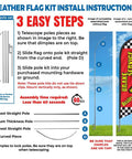Repair Shop Promo Pack With Four Feather Flag Kits, Telescoping Aluminum Pole Sets And Ground Stakes installation guide showing assembly steps.
