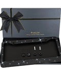 Sparkly Stainless Steel Bling License Plate Frame for Women with Over 1200 Faceted Crystal Rhinestones and Black Finish