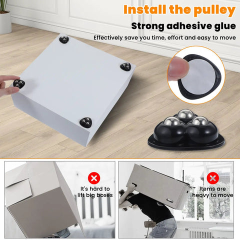 8 Piece Appliance Casters Self Adhesive Caster Wheels Furniture Sliders Universal Rollers installation guide