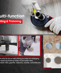 Diamond Core Drill Bit Set For Tile And Stone Includes 19mm 28mm 35mm 45mm 51mm Diamond Bits 20mm Finger Bit Two Adapters And Hole Saw For Precise Wet Or Dry Drilling shown in use.