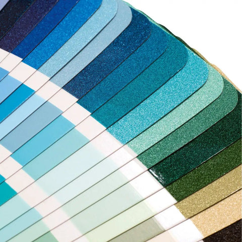 Pro Grade E3 Color Chart With 490 RAL Effect Colors Across 70 Pages, Featuring Metallic Gloss And Solid Swatches With Semi Matte Finish