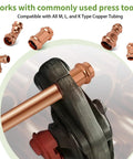 10 Pack Three Quarters Inch Copper Press Coupling With Stop Easy Install ProPress Fitting Seven Eighths Inch OD Heavy Duty Copper Coupler For Type M L K Pipes Water Supply HVAC Compatible With Hydraulic Press Tools, pressing copper pipe