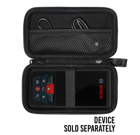 All In One Laser Distance Case For 400ft Blaze Series Keeps GLM400CL And GLM165-40 Safe With Charger Cord, Cables, And Small Accessories In A Semi Hard Zippered Carrying Case, black