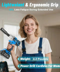 Woman holding Beefy 1/2 Inch Cordless Impact Wrench With 450 Ft Lbs Torque, Brushless Motor, 4.0Ah Battery, 4 Sockets