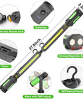 Detailed view of Dope Two In One Magnetic Work Light With 2400 Lumen LED, 4400mAh Rechargeable Battery, flexible design, hooks.