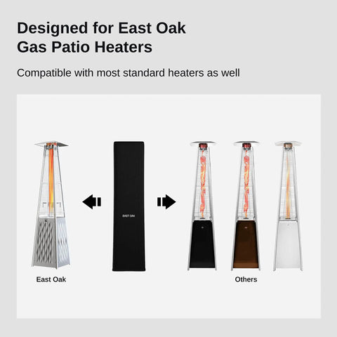 Outdoor Pyramid Patio Heater Cover With 300D Oxford Fabric Zipper And Storage Bag Waterproof Dustproof Windproof Snow Resistant 91 Inch Tall With Top 18.5 Inch And Base 20.87 Inch Fits Pyramid Propane Heaters And More for East Oak Gas Patio Heaters