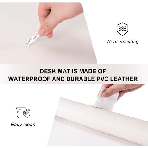Durable PU Leather Desk Pad Protector Non Slip Desk Pad Large 23.6 By 13.7 Inches Easy Clean Writing Surface