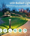 Heavy Duty Led Bollard Light 42 Inch Outdoor Pathway Fixture With Adjustable Watts And Tunable Temps For Driveway Glow Up And Backyard Hangout Spot Ul Listed One Pack in landscaped setting.