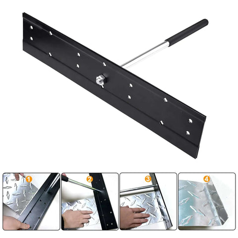 16 Inch Sheet Metal Folding Hemming Tool Heavy Duty Steel Hand Bender With Three Eighths Inch And One Inch Depths For HVAC Ductwork And Roofing Panels Hemming Forming Ready To Roll, showing design and usage steps.