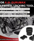 Duramax Flywheel Locking Tool Kit With 36mm Harmonic Balancer Socket And 3/4 Inch Drive For 6.6L Duramax Diesel With Allison Transmissions Water Pump Replacement And Flywheel Holder For 2500 And 3500 showing socket and flywheel parts