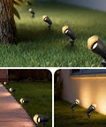 Low Voltage LED Landscape Spotlights 12V Garden Lights With Connectors 7.5W 3000K illuminating trees and pathways
