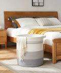 80 Liter Woven Laundry Hamper With Sturdy Handles And Decorative Storage Basket For Living Room Toy Bin Pillows Blankets And Clothes