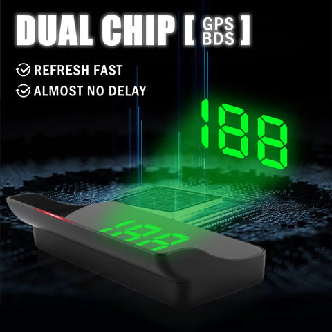 HD Car Heads Up Display with Large Font showing 188 with GPS+BDS dual chip