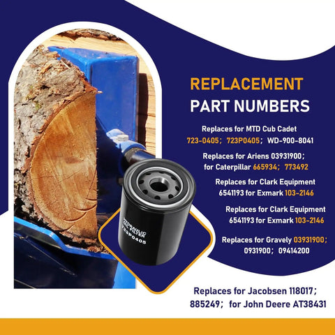 Heavy Duty Log Splitter Hydraulic Oil Filter For Mtd Troy-Bilt LS27 And Bobcat 700 720 721 Models Plus 723P0405 723-0405 120-818 6515541, Pro Grade Hydraulic Filter For Log Splitters That Delivers Clean Oil And Peak Performance