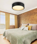 LED Flush Mount Ceiling Light Fixture 12 Inch 25W 1500 Lumens Dope Dimmable With Color Temperature Selectable installed in bedroom