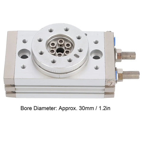 180 Degree Rotary Pneumatic Cylinder Double Acting Pendular Actuator, 30mm Bore with Roller Bearing Design, heavy-duty construction